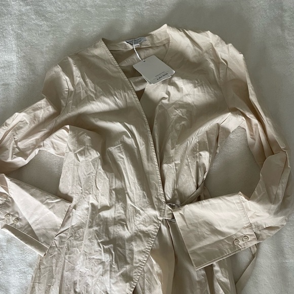 & Other Stories Cream Wrap Dress - Picture 3 of 11